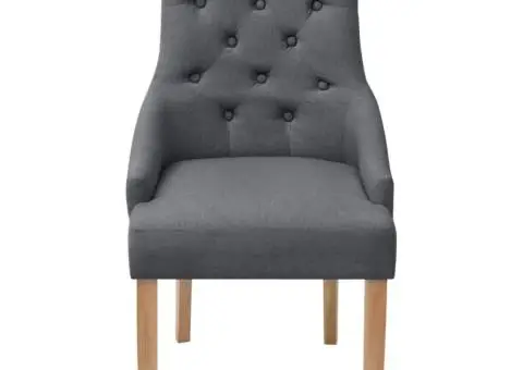 Scaune de sufragerie, 6 buc., gri închis, material textil - 3/5