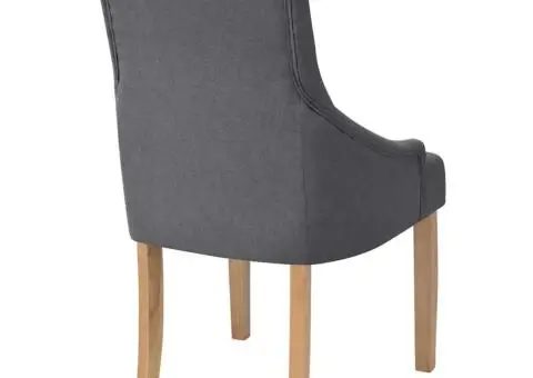 Scaune de sufragerie, 6 buc., gri închis, material textil - 4/5