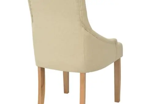 Scaune de sufragerie, 6 buc., crem, material textil - 4/5