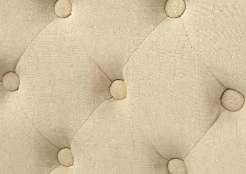 Scaune de sufragerie, 6 buc., crem, material textil - 5/5