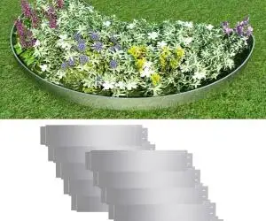 vidaXL Gard de gazon, 10 buc., 100 x 20 cm, oțel galvanizat