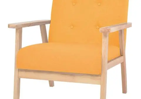 Set cu canapea, 2 piese, material textil, galben - 4/5