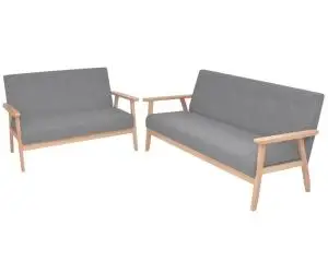 vidaXL Set canapele 2 piese Textil Gri deschis