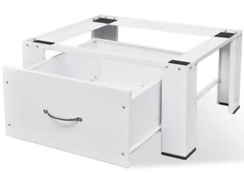 Suport mașină de spălat, alb, cu sertar - 3/4