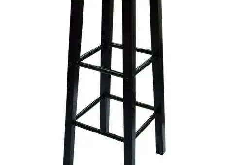 Set masă și scaune de bar, 3 piese, lemn și oțel - 4/5