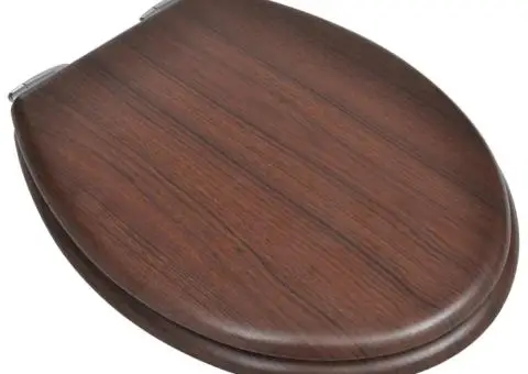 Scaun toaletă capac cu închidere silențioasă 2 buc. maro MDF - 2/5