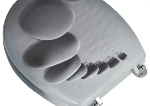 Capace WC, 2 buc., MDF, model pietre - 3/5