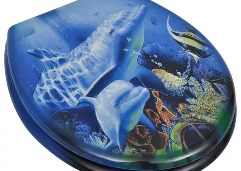 Capace WC, 2 buc., MDF, model delfini - 2/5