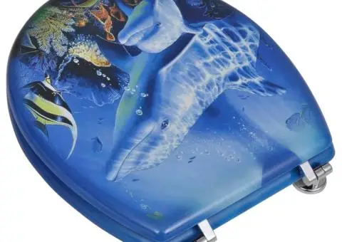 Capace WC, 2 buc., MDF, model delfini - 3/5