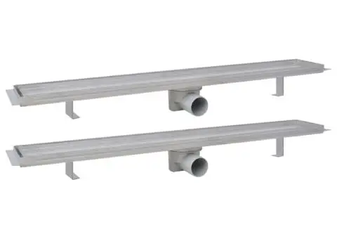 Rigolă liniară de duș, 2 buc., 830 x 140 mm, oțel inoxidabil - 2/5