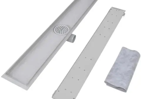 Rigolă liniară de duș, 2 buc., 830 x 140 mm, oțel inoxidabil - 5/5