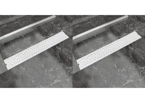 Rigolă duș liniară, 2 buc., 730x140 mm, oțel inoxidabil, bule - 1/5