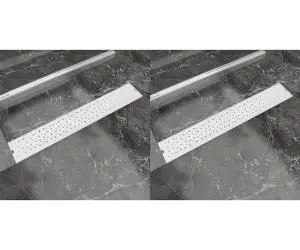 vidaXL Rigolă duș liniară, 2 buc., 730x140 mm, oțel inoxidabil, bule