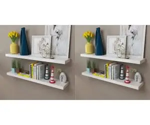 vidaXL Rafturi de perete, 4 buc., alb, 100 cm