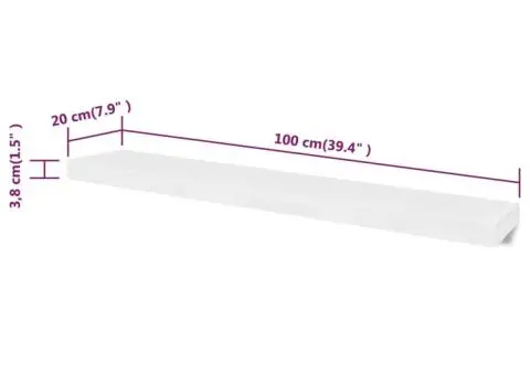 Rafturi de perete, 4 buc., alb, 100 cm - 5/5