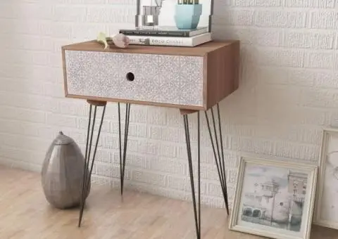 Noptiere cu sertar, 2 buc., maro - 1/5