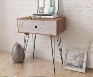 vidaXL Noptiere cu sertar, 2 buc., maro