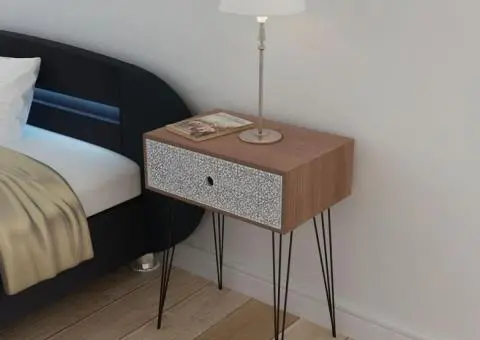 Noptiere cu sertar, 2 buc., maro - 3/5