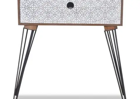 Noptiere cu sertar, 2 buc., maro - 5/5