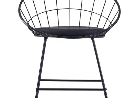 Scaune bucătărie, șezut din piele ecologică, 6 buc. negru, oțel - 2/5