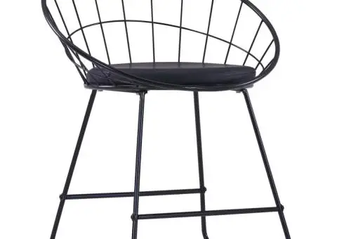 Scaune bucătărie, șezut din piele ecologică, 6 buc. negru, oțel - 3/5