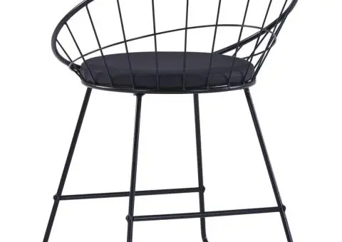 Scaune bucătărie, șezut din piele ecologică, 6 buc. negru, oțel - 5/5