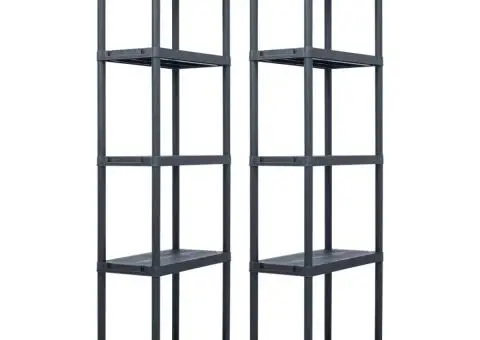 Rafturi de depozitare 2 buc. negru 60x30x180 cm plastic 125 kg - 1/5