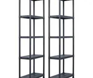 vidaXL Rafturi de depozitare 2 buc. negru 60x30x180 cm plastic 125 kg