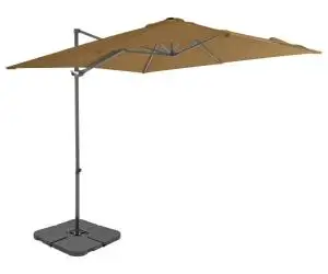 vidaXL Umbrelă de soare de grădină, bază portabilă, taupe