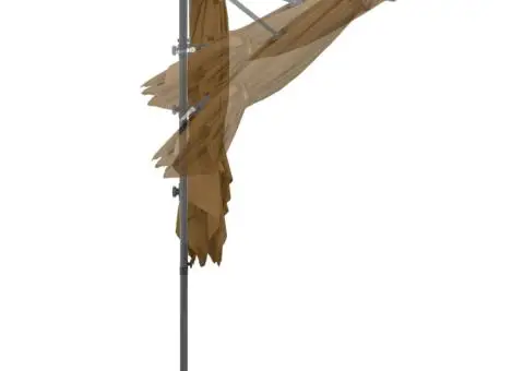 Umbrelă de soare de grădină, bază portabilă, taupe - 5/5