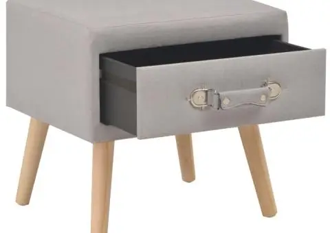 Noptiere, 2 buc., gri, 40 x 35 x 40 cm, textil - 3/5