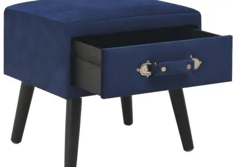 Noptiere, 2 buc., albastru, 40 x 35 x 40 cm, catifea - 3/5