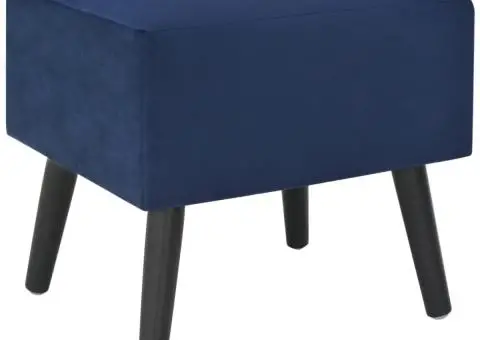 Noptiere, 2 buc., albastru, 40 x 35 x 40 cm, catifea - 4/5