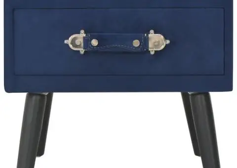 Noptiere, 2 buc., albastru, 40 x 35 x 40 cm, catifea - 5/5