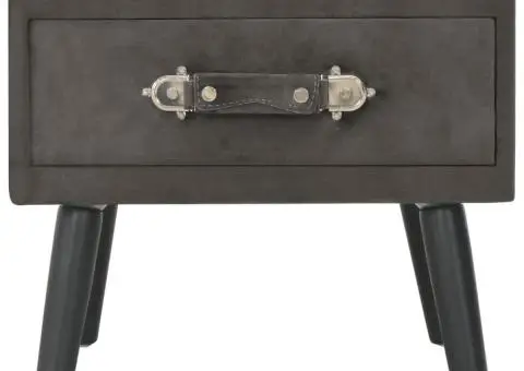 Noptiere, 2 buc., gri, 40 x 35 x 40 cm, catifea - 5/5