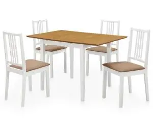 vidaXL Set mobilier de bucătărie, 5 piese, alb, MDF