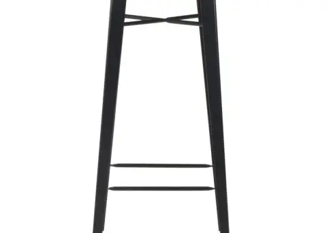 Set mobilier de bar, 3 piese, negru, oțel - 3/5