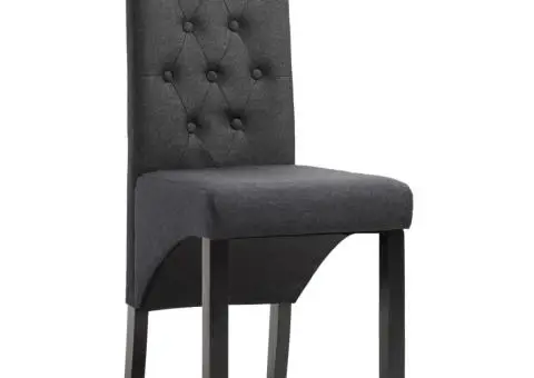 Scaune de sufragerie, 6 buc., gri închis, material textil - 2/5