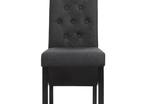 Scaune de sufragerie, 6 buc., gri închis, material textil - 3/5