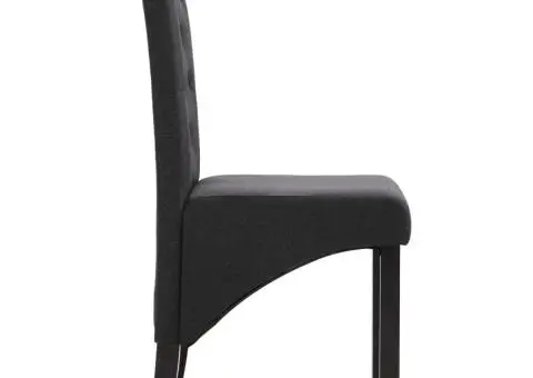 Scaune de sufragerie, 6 buc., gri închis, material textil - 4/5