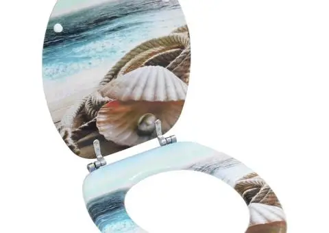 Capace WC, 2 buc., MDF, model scoică - 2/5