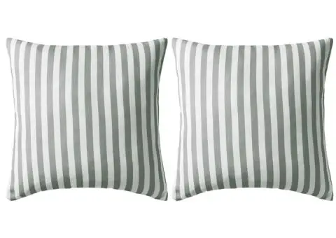 Perne de exterior, 2 buc, imprimeu dungi, 45 x 45 cm, gri - 1/5