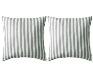 vidaXL Perne de exterior, 2 buc, imprimeu dungi, 45 x 45 cm, gri