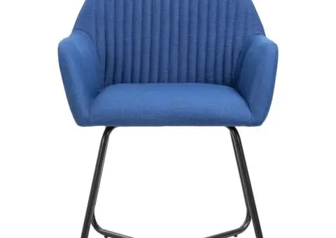 Scaune de sufragerie, 6 buc., albastru, material textil - 3/5