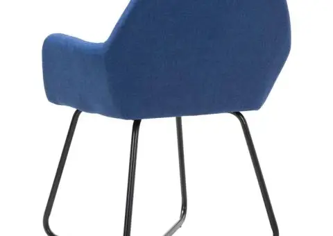 Scaune de sufragerie, 6 buc., albastru, material textil - 5/5