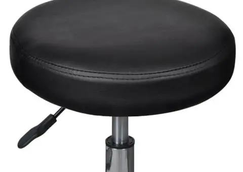 Taburete de birou, 2 buc., negru, 35,5x84 cm, piele ecologică - 3/5