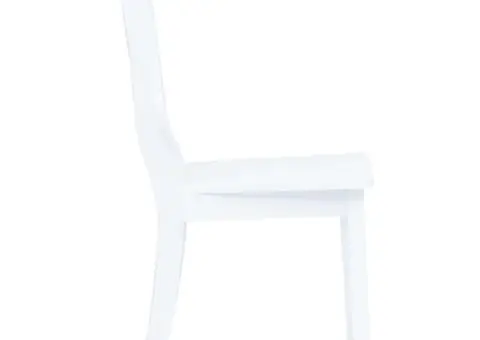 Scaune de bucătărie, 6 buc., alb, lemn masiv de hevea - 3/5