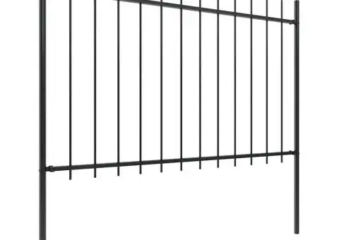 Gard de grădină cu vârf suliță, negru, 8,5 m, oțel - 2/5