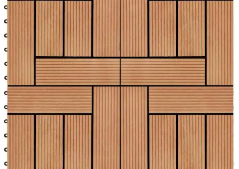 Plăci de pardoseală, 22 buc., culoare tec, 30x30 cm, WPC, 2 mp - 4/5