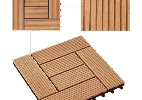 Plăci de pardoseală, 22 buc., culoare tec, 30x30 cm, WPC, 2 mp - 5/5